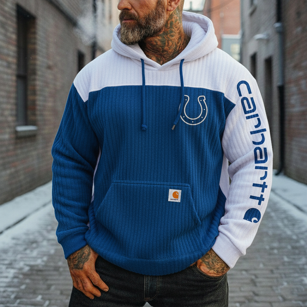 Vintage Two-Tone Corduroy Team Logo Hoodie