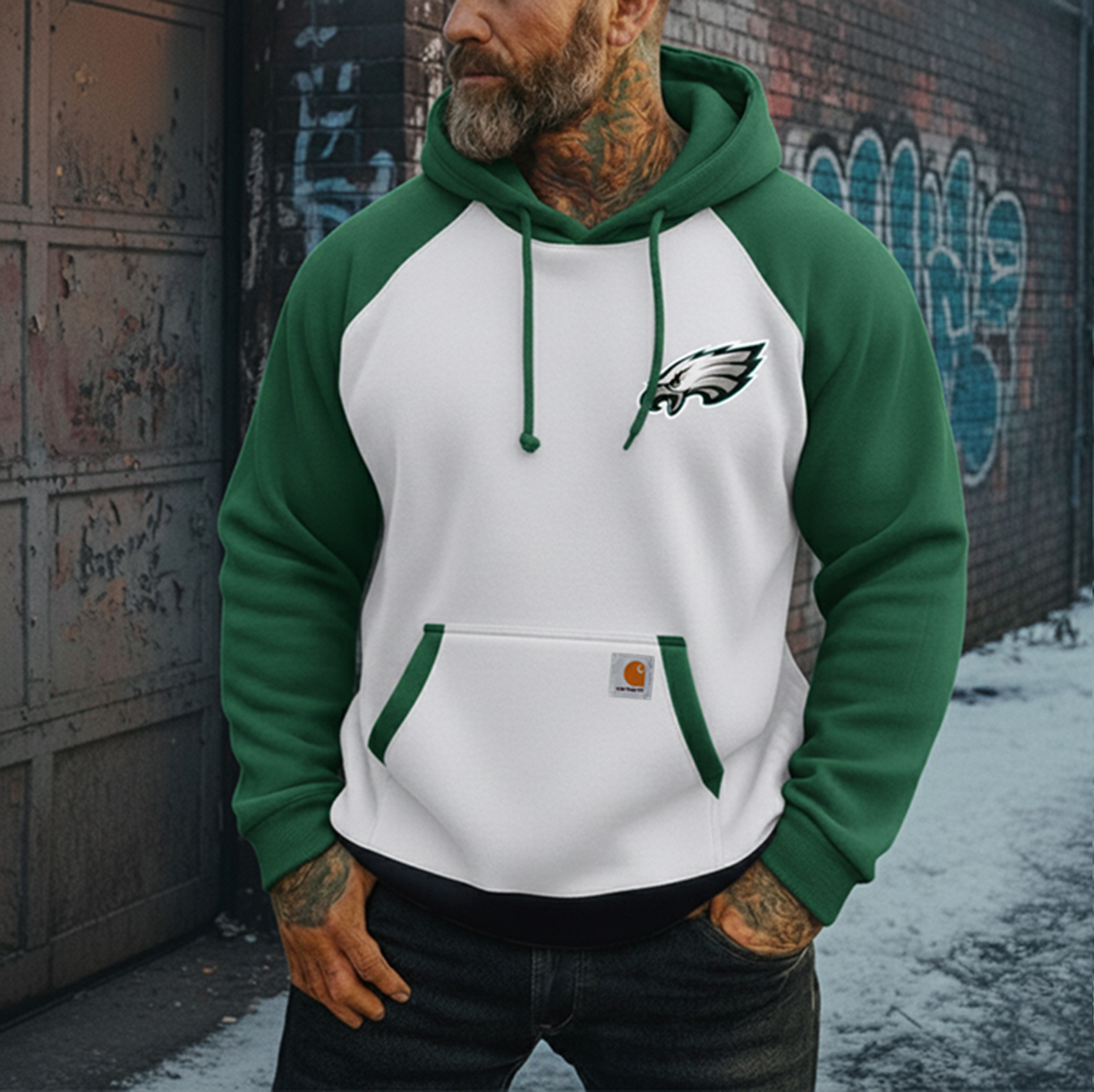 Carhartt&Pittsburgh Steelers collaboration fleece hoodie