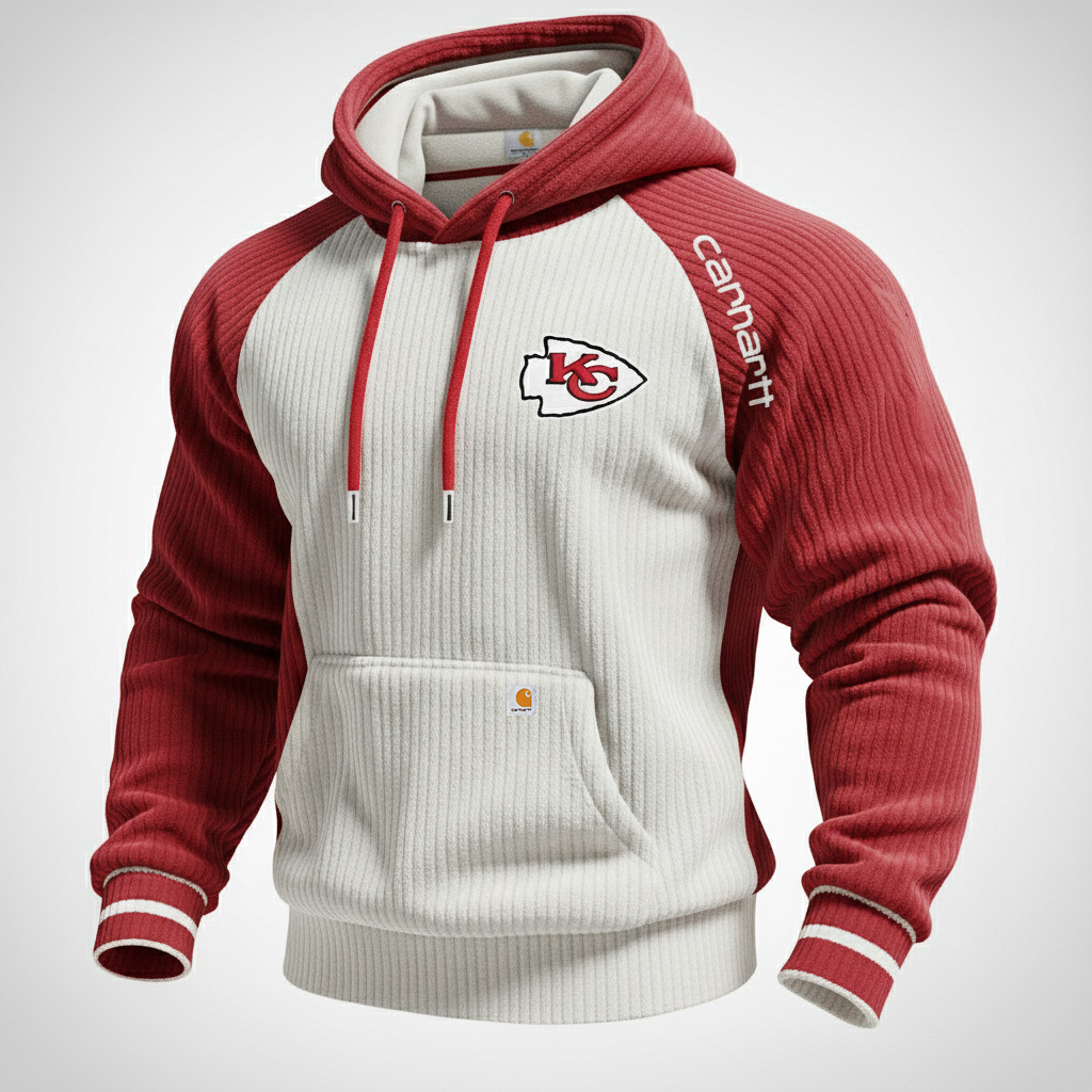 Carhartt ×Kansas City Chiefs color matching fashion comfort hoodie