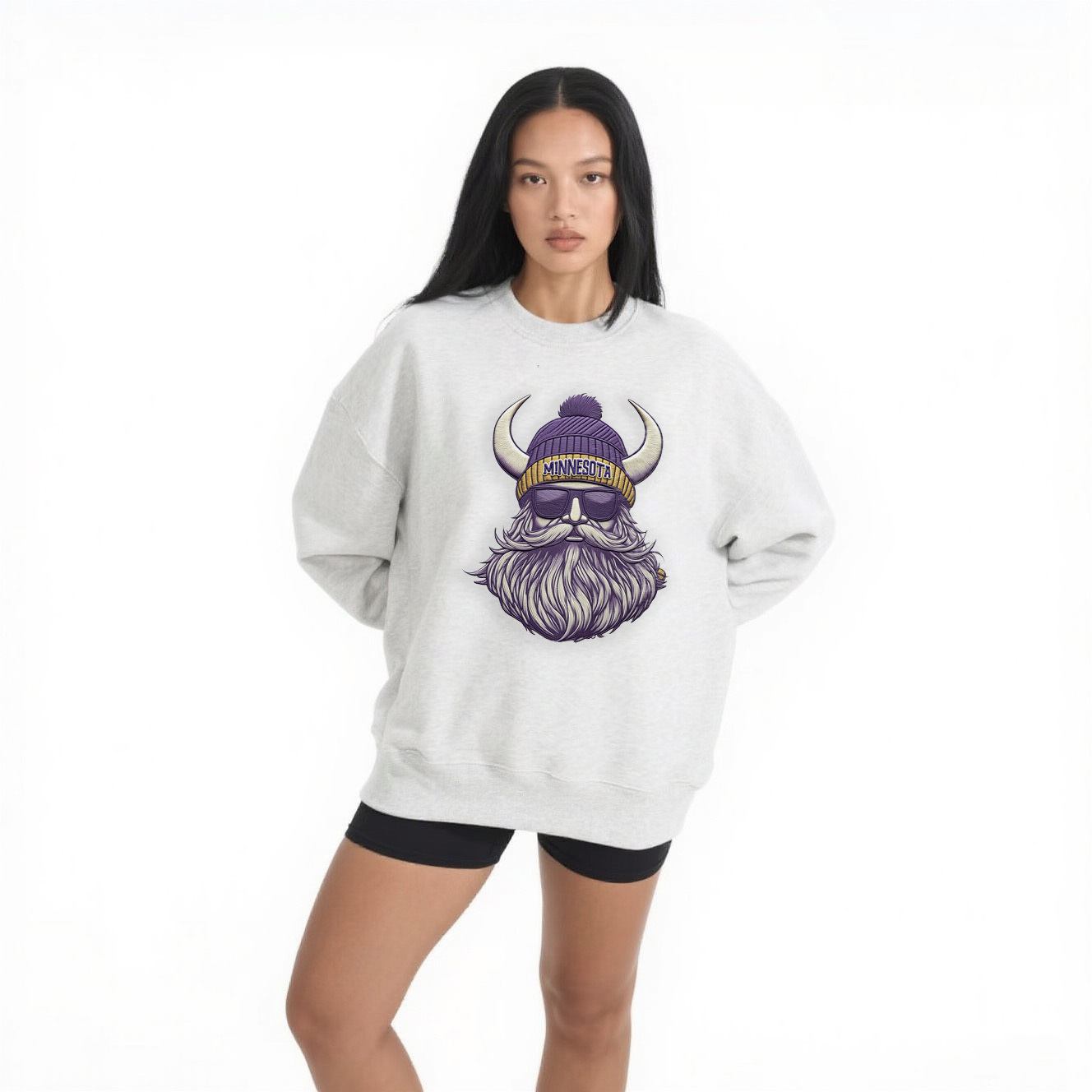 Ladies' grey Sunday casual sports sweatshirt