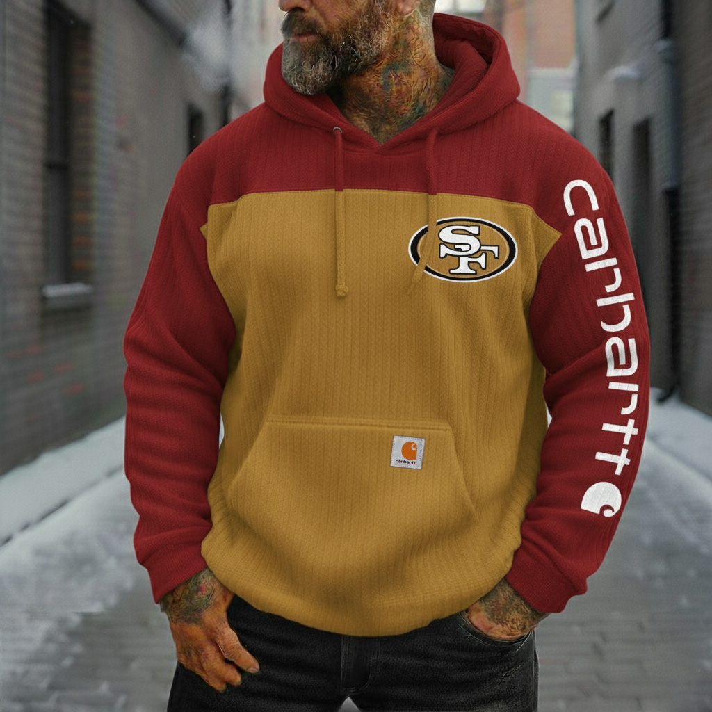 Maroon and Gold Block Pullover Hoodie