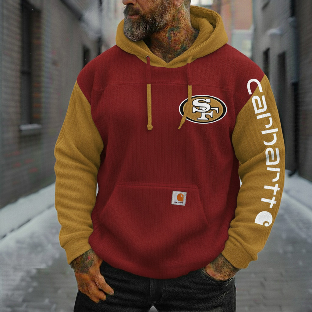 Maroon and Gold Block Pullover Hoodie