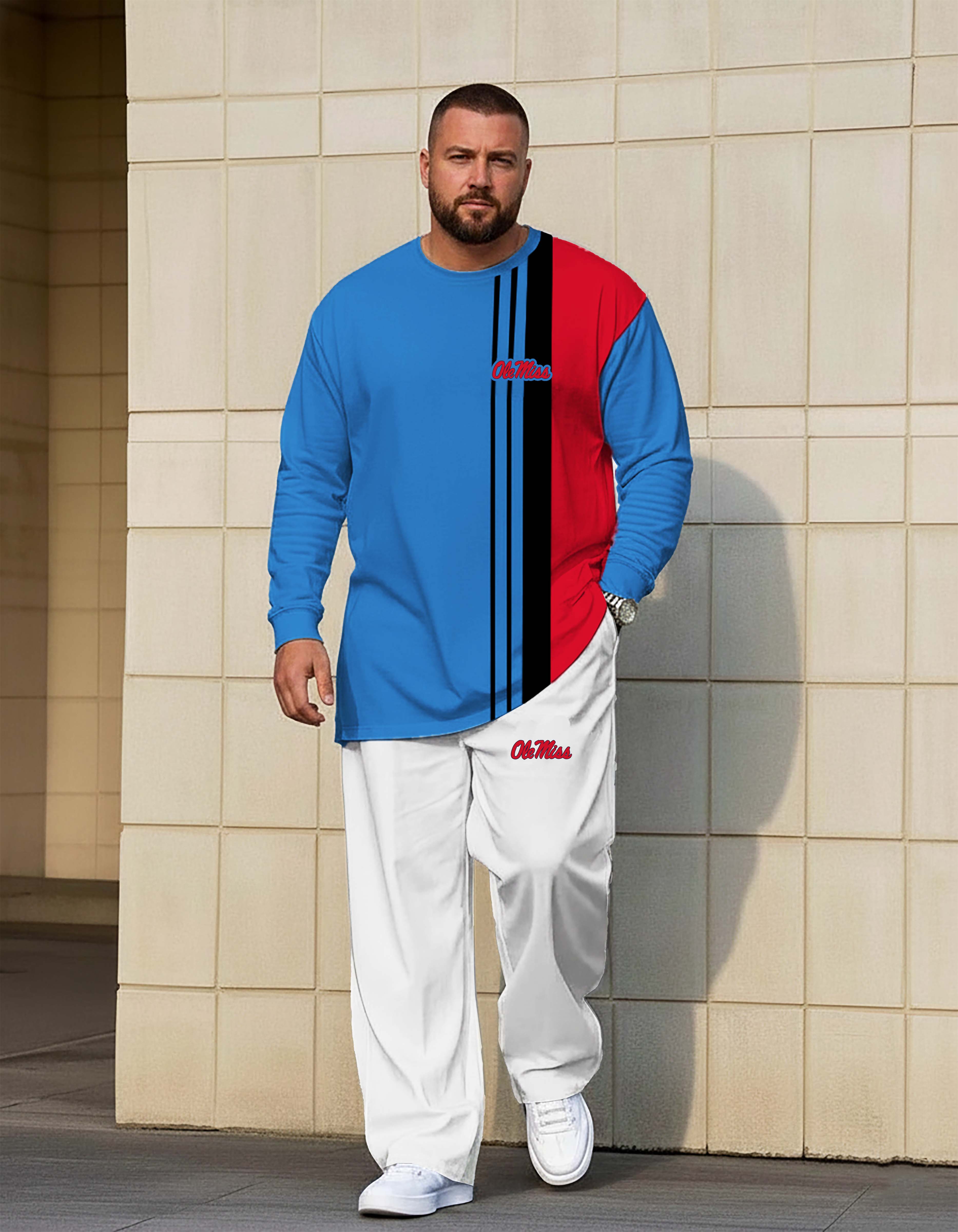 Comfortable Big & Tall Men's official from Ole Miss Rebels sportswear Set