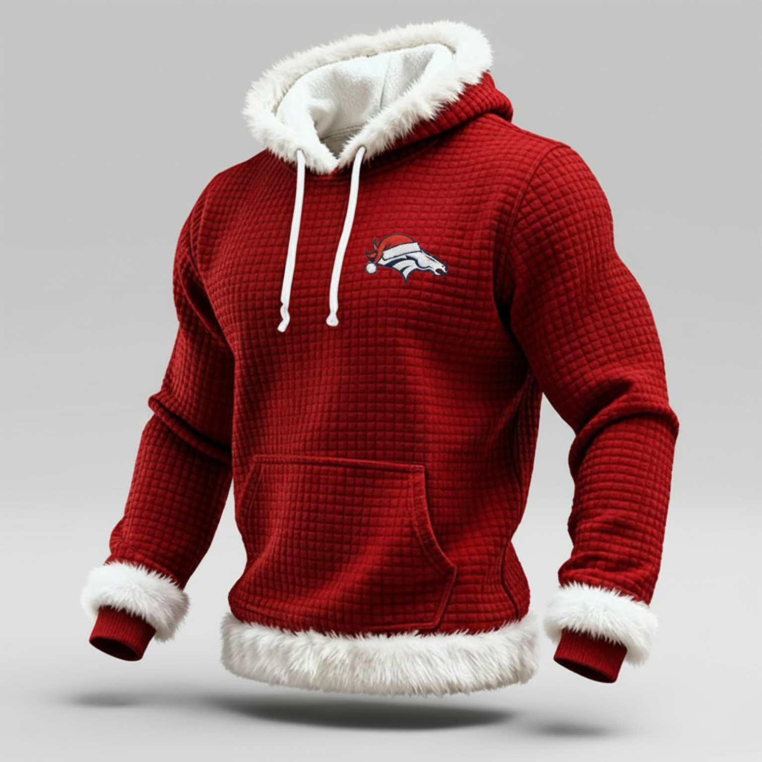 "Christmas Overture" Christmas horse logo red Waffle loop hoodie