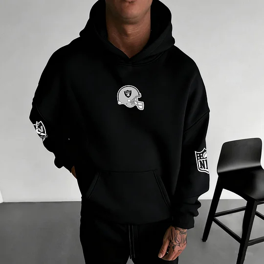 Unisex Rugby Championship Team Logo Print Oversized Casual Hoodie