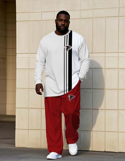 White and Red Split Design Hardknock Pants Hoodie Set
