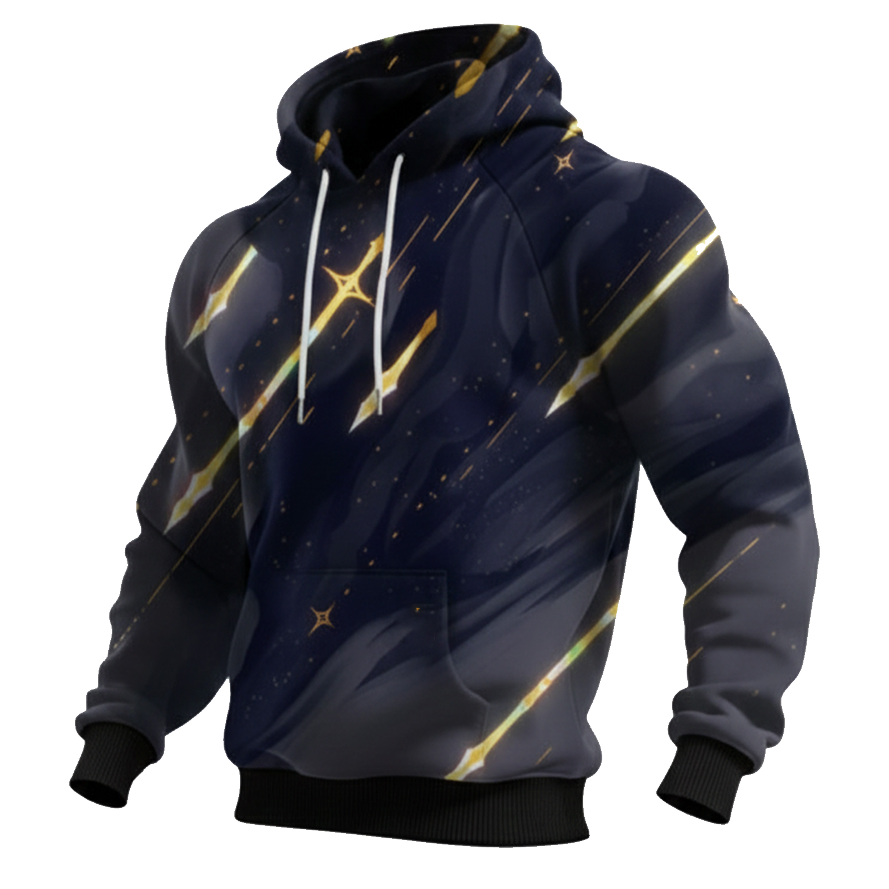 Streetwear Avant-garde chic men's printed casual hooded sweatshirt