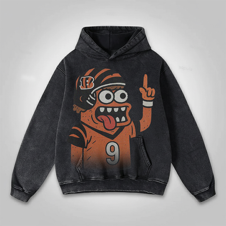 "Cincinnati cartoon hooded zipper sweatshirt"