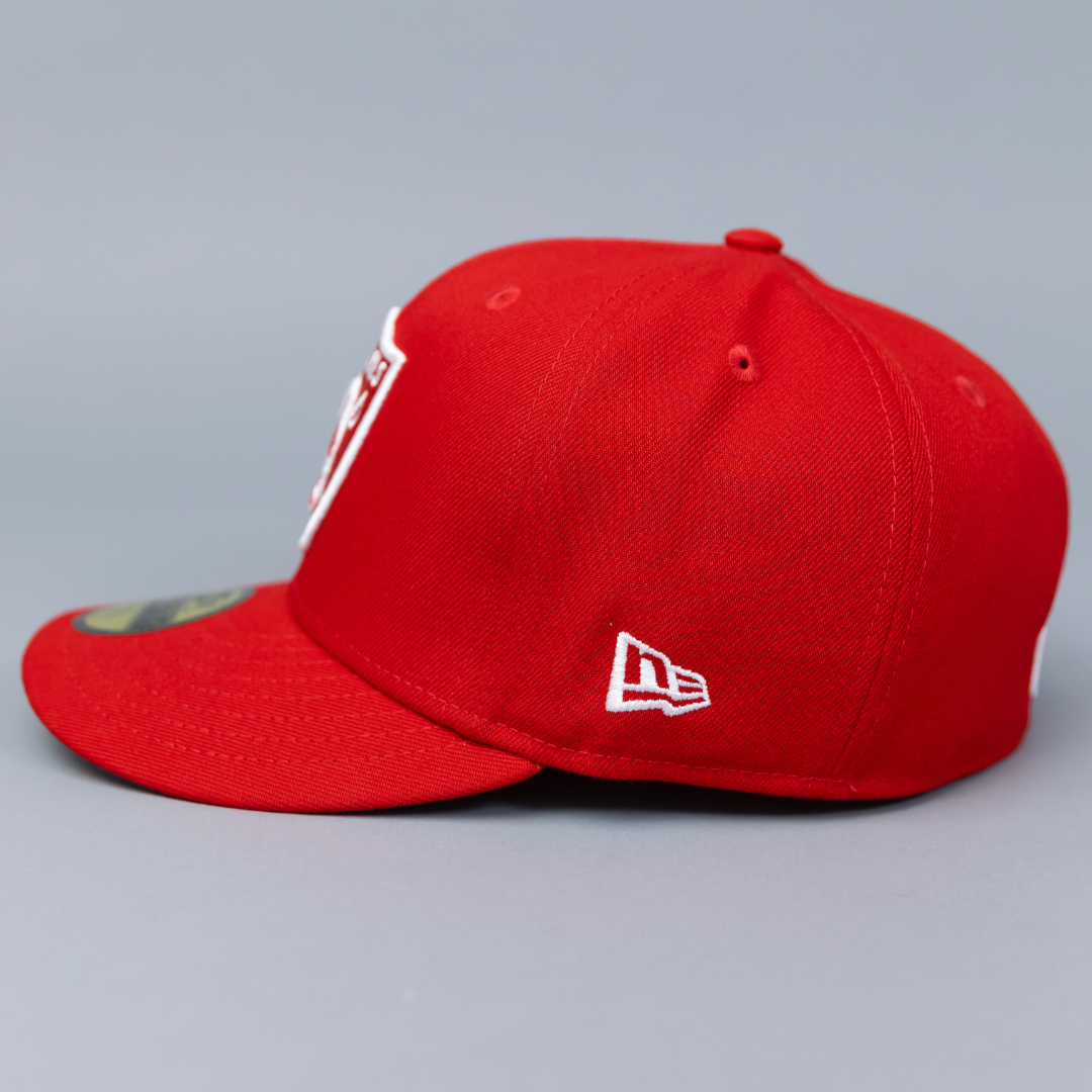 NEW ERA EXCLUSIVE 59FIFTY RED / SUPER BOWL SIDE PATCH