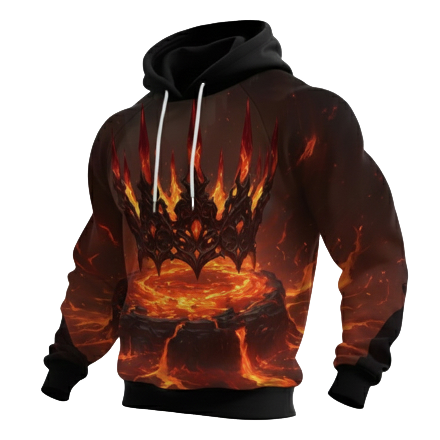 Streetwear Avant-garde chic men's printed casual hooded sweatshirt