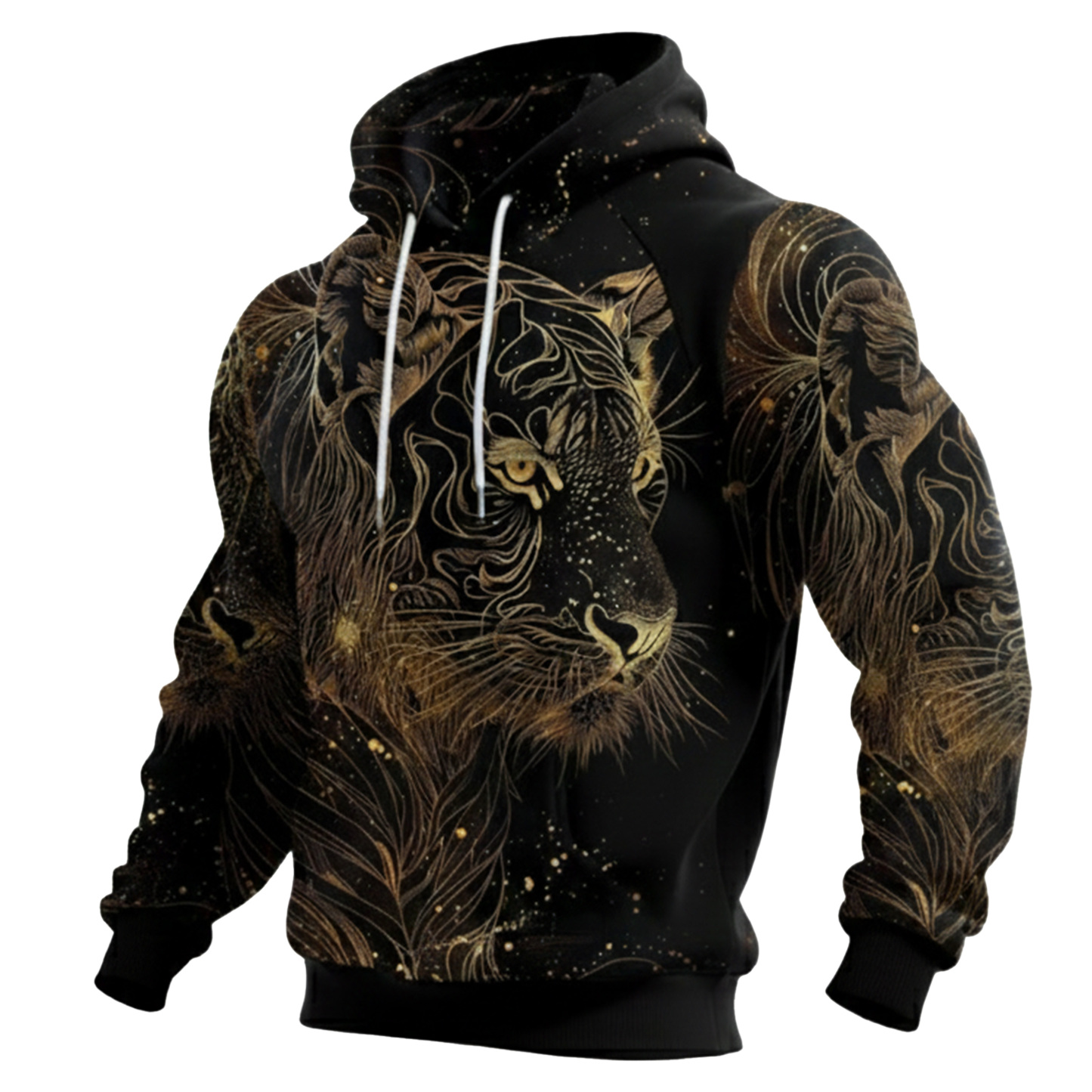 Streetwear Avant-garde chic men's printed casual hooded sweatshirt