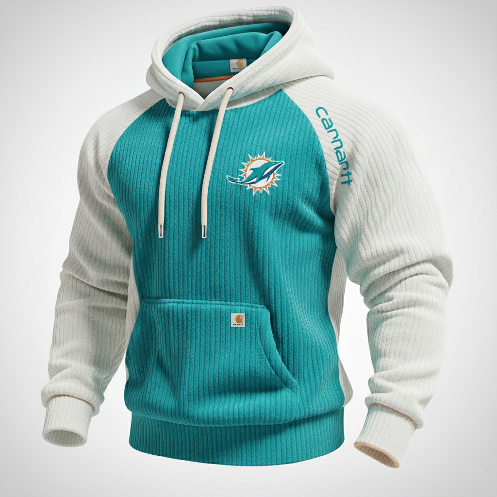 Carhartt ×Miami Dolphins color matching fashion comfort hoodie