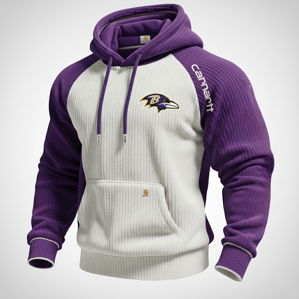 Carhartt ×Baltimore Ravens color matching fashion comfort hoodie