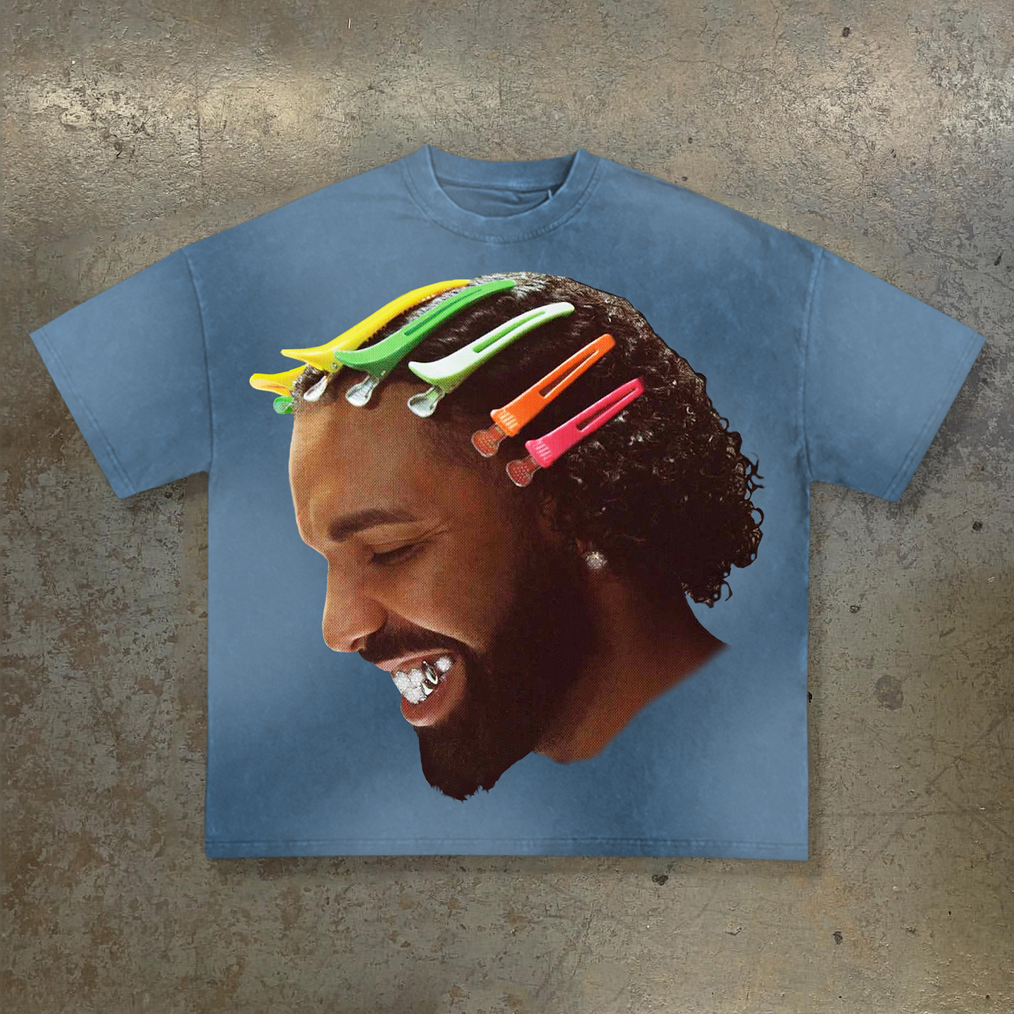 Character Hair Clip Print Short Sleeve T-Shirt