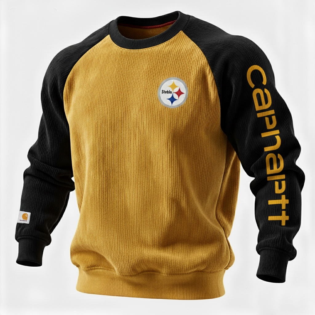 Carhartt ×Pittsburgh Steelers color matching fashion hoodie