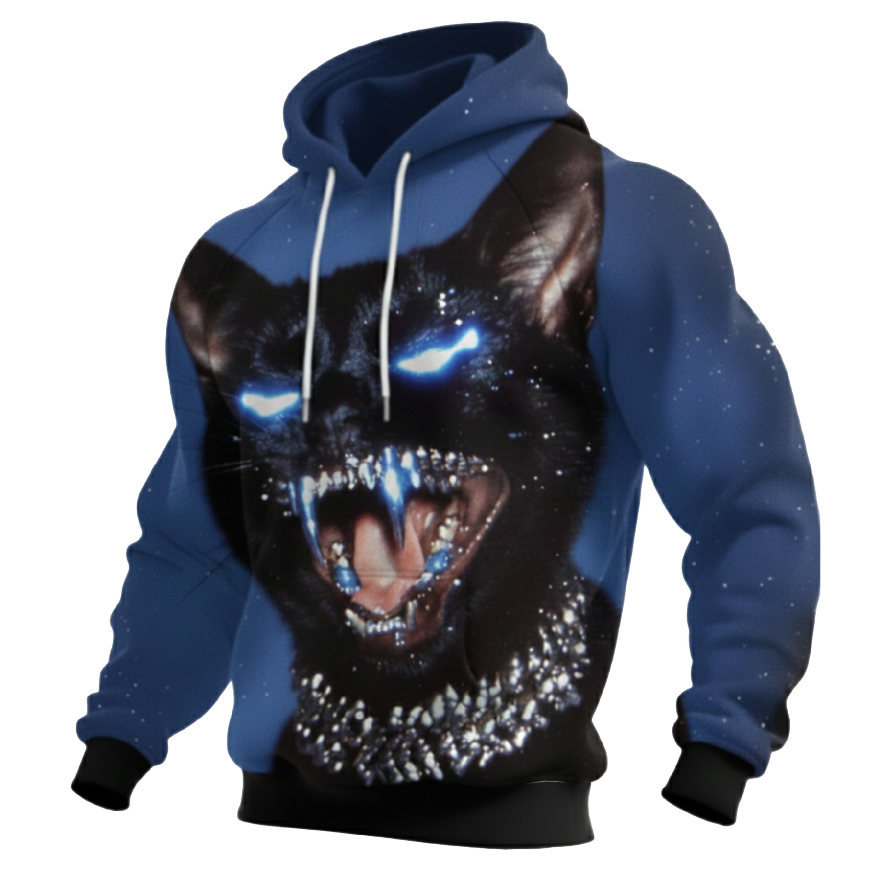 Streetwear Avant-garde chic men's printed casual hooded sweatshirt