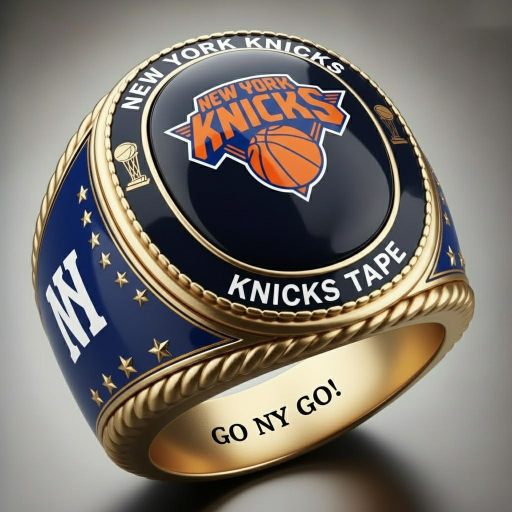 New York Knicks Themed Championship Style Trophy Signet Ring