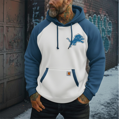 Carhartt&Detroit Lions collaboration fleece hoodie