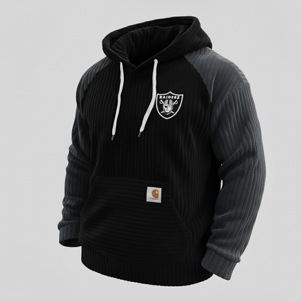 Carhartt ×Las Vegas Raiders color matching  co-branded corduroy hoodie