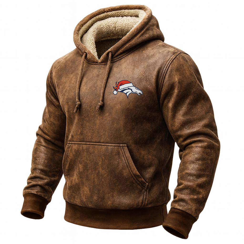 Broncos Christmas limited Edition plushhooded comfort hoodie