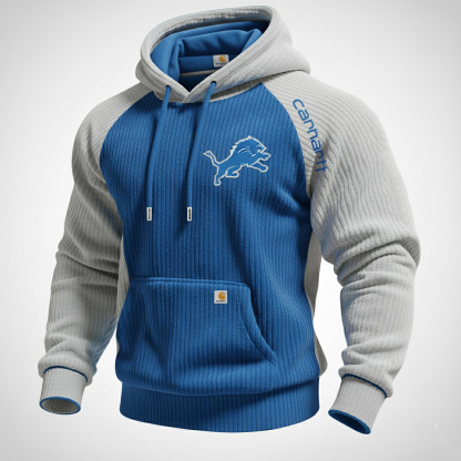 Carhartt ×Detroit Lions color matching fashion comfort hoodie
