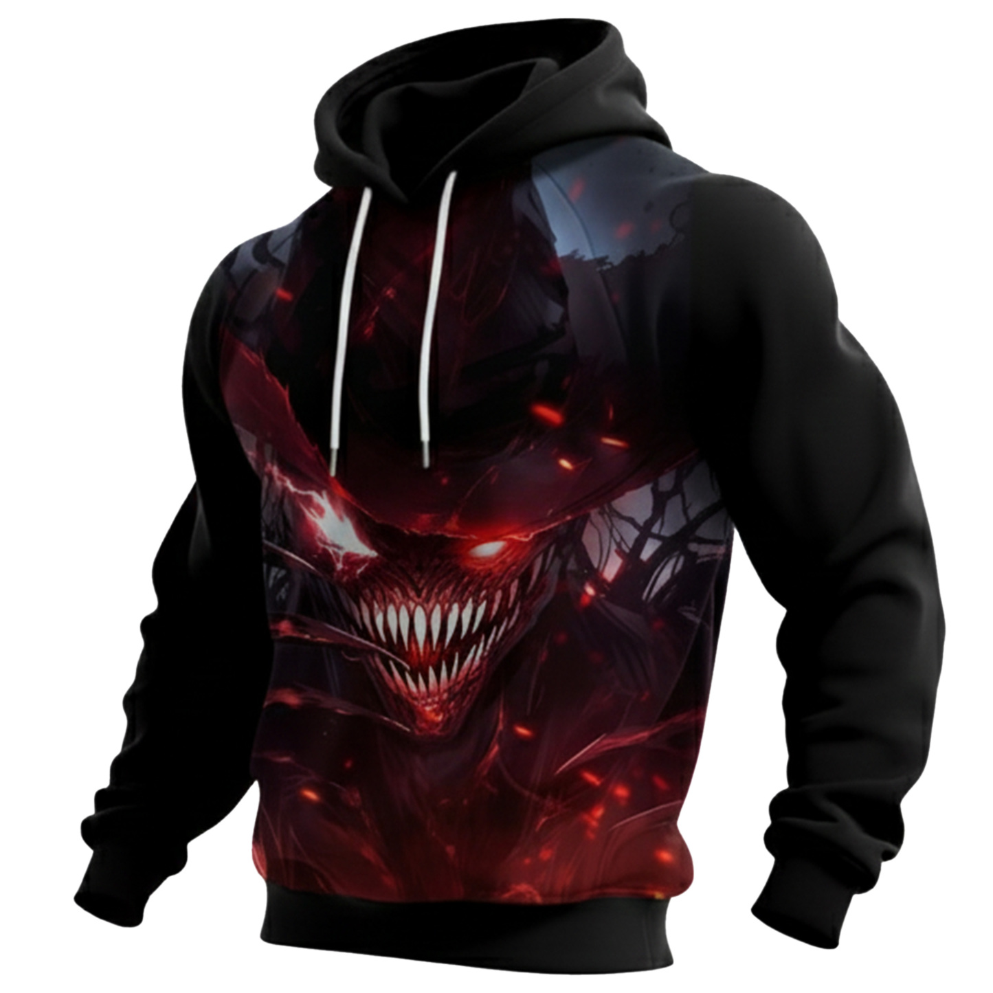 Streetwear Avant-garde chic men's printed casual hooded sweatshirt