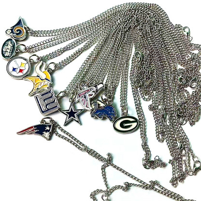 Football team logo sports pendant necklace