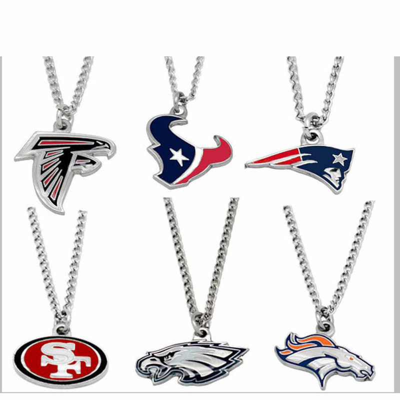 Football team logo sports pendant necklace