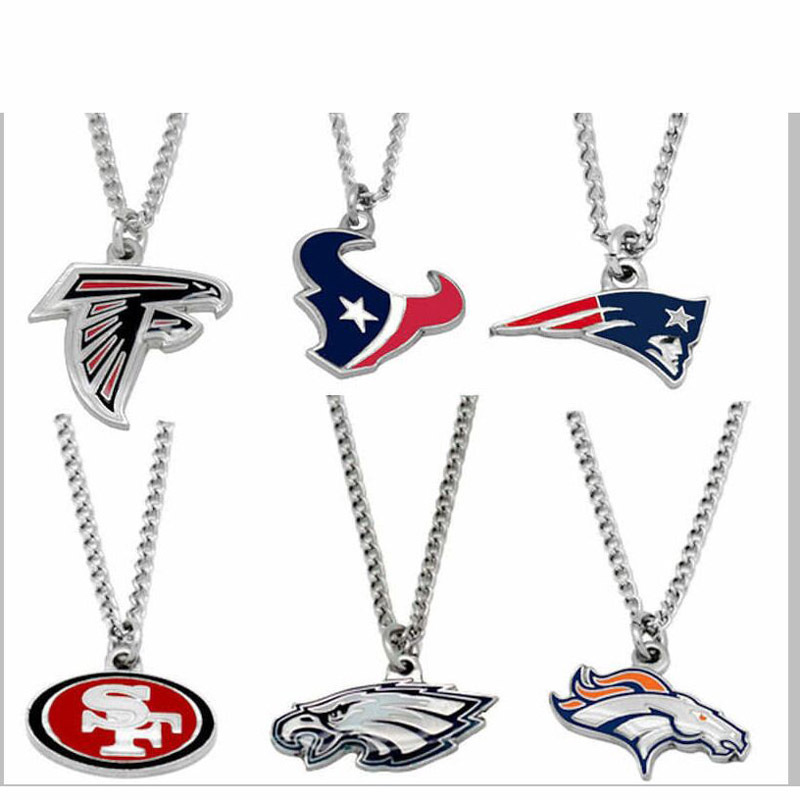 Football team logo sports pendant necklace