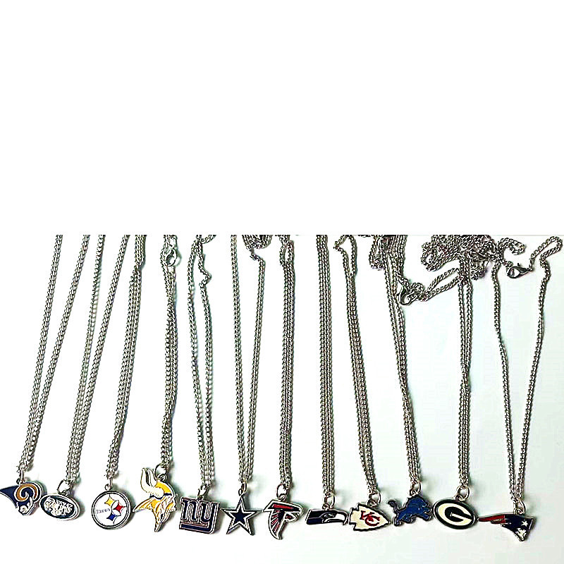 Football team logo sports pendant necklace