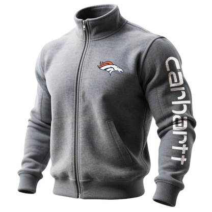 Denver Broncos Comfortable Full Zip Stand Collar Sweatshirt Cardigan Jacket