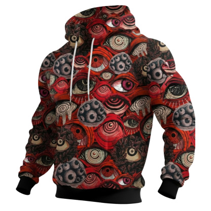 Streetwear Avant-garde chic men's printed casual hooded sweatshirt