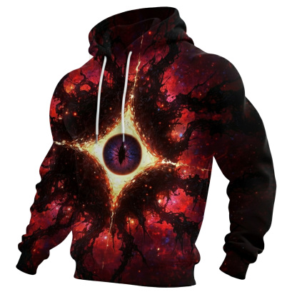 Streetwear Avant-garde chic men's printed casual hooded sweatshirt