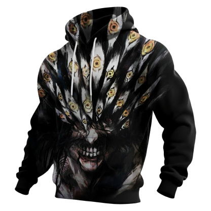Streetwear Avant-garde chic men's printed casual hooded sweatshirt