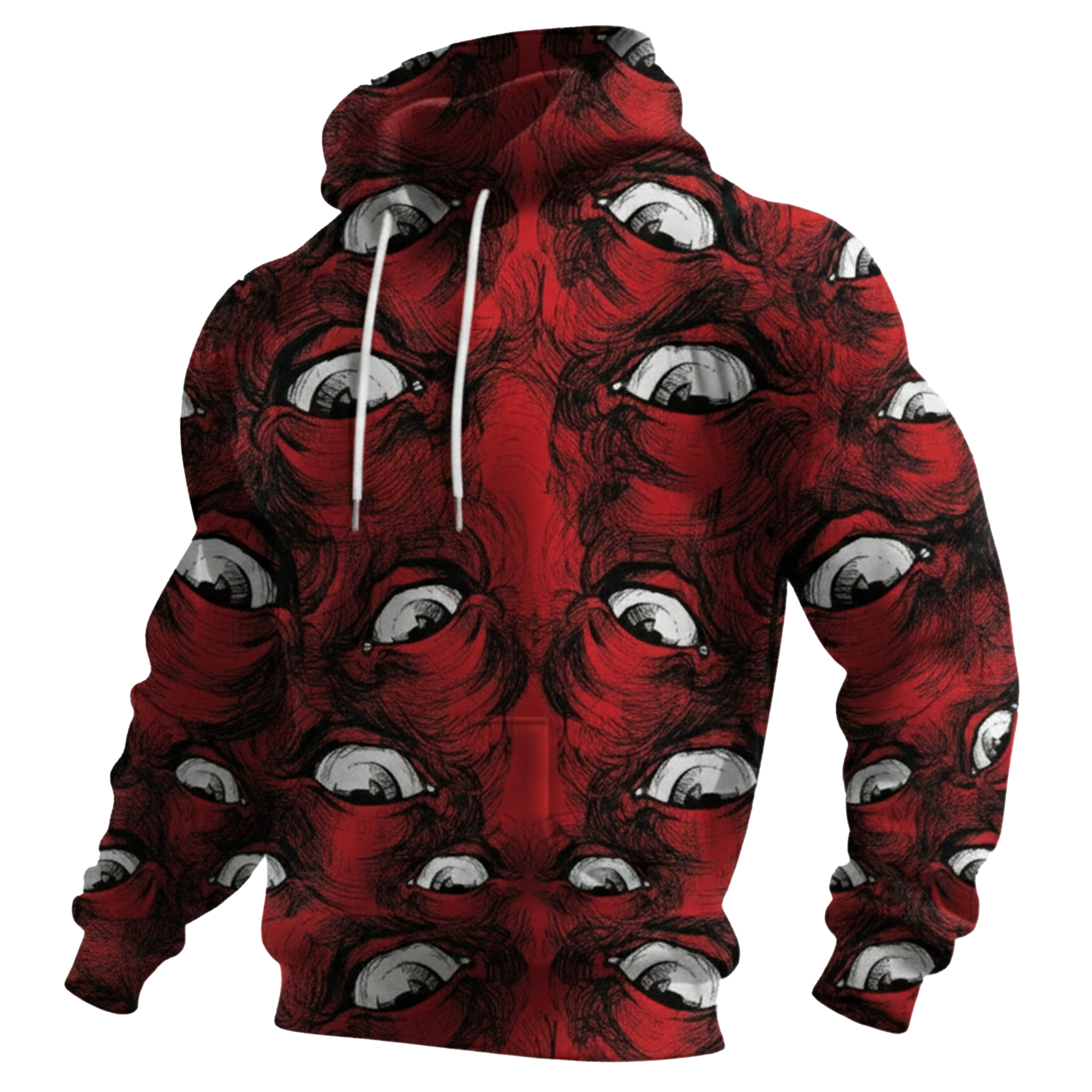 Streetwear Avant-garde chic men's printed casual hooded sweatshirt