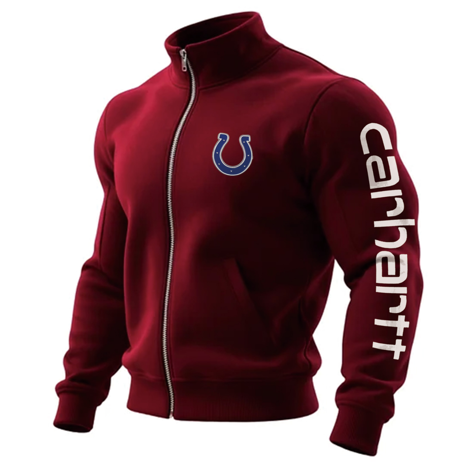 Indianapolis Colts Comfortable Full Zip Stand Collar Sweatshirt Cardigan Jacket