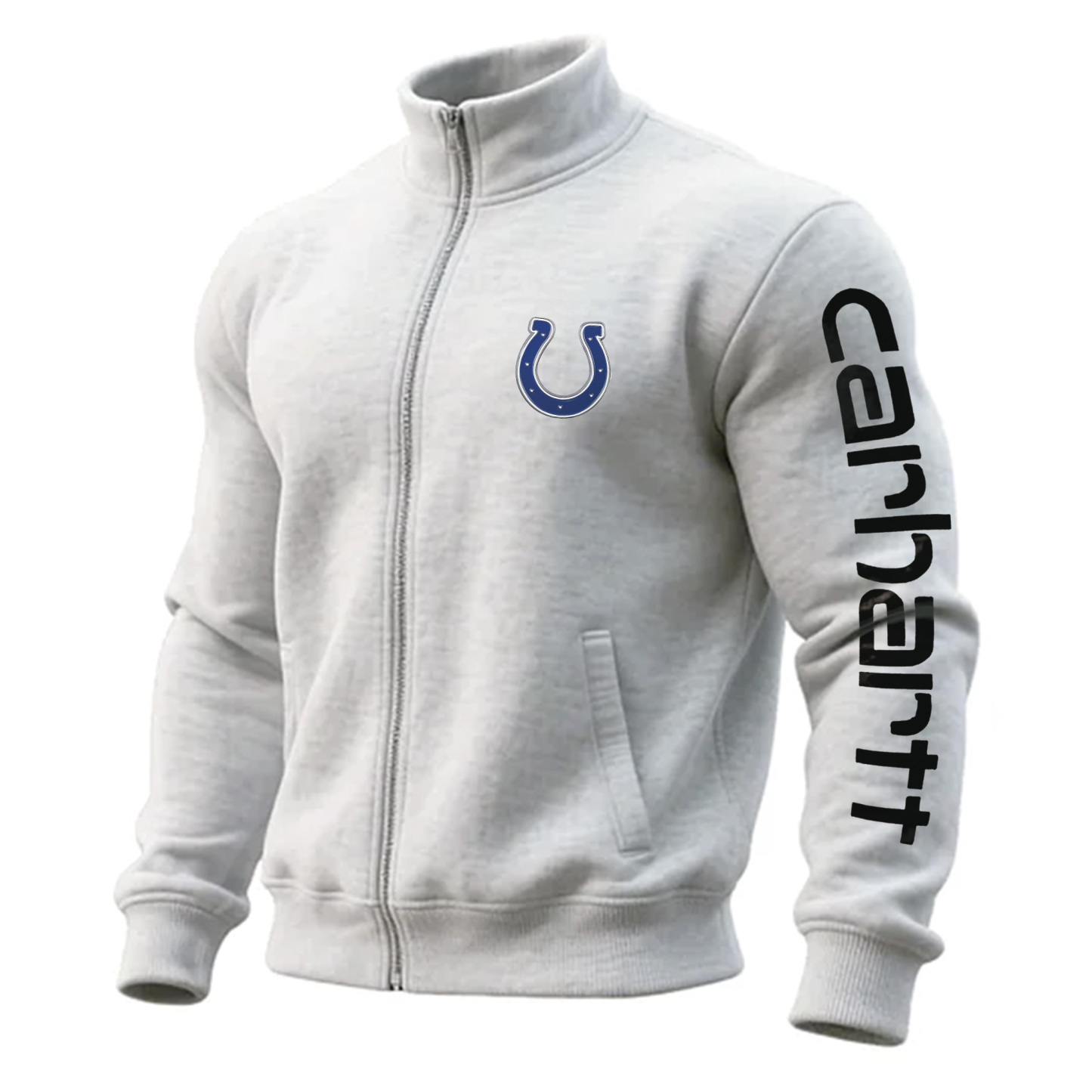 Indianapolis Colts Comfortable Full Zip Stand Collar Sweatshirt Cardigan Jacket