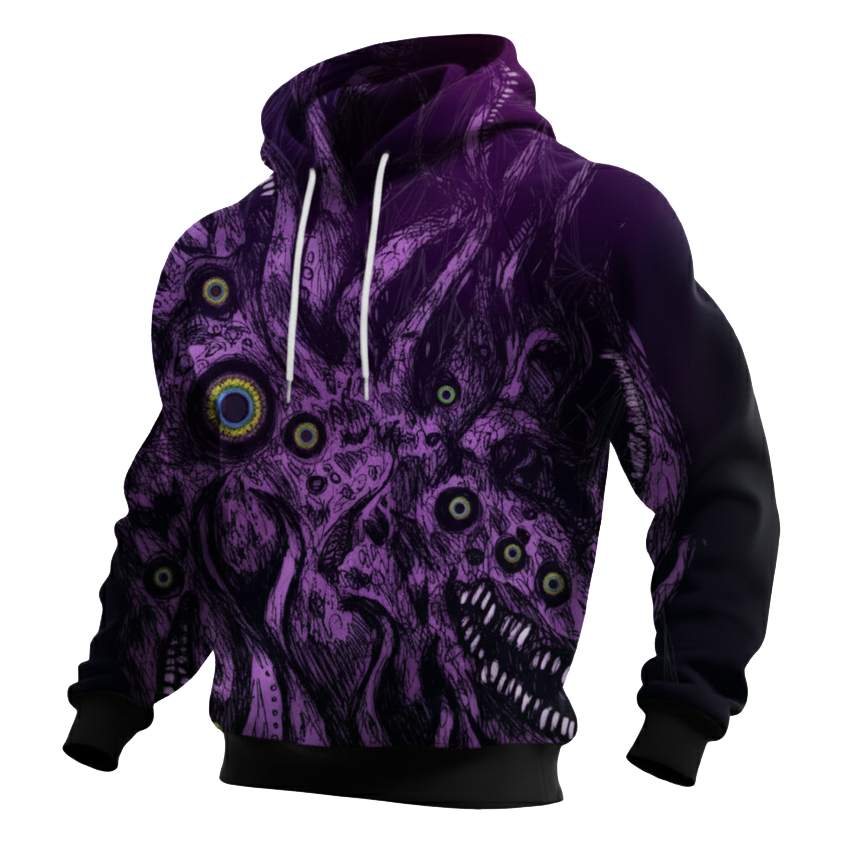 Streetwear Avant-garde chic men's printed casual hooded sweatshirt