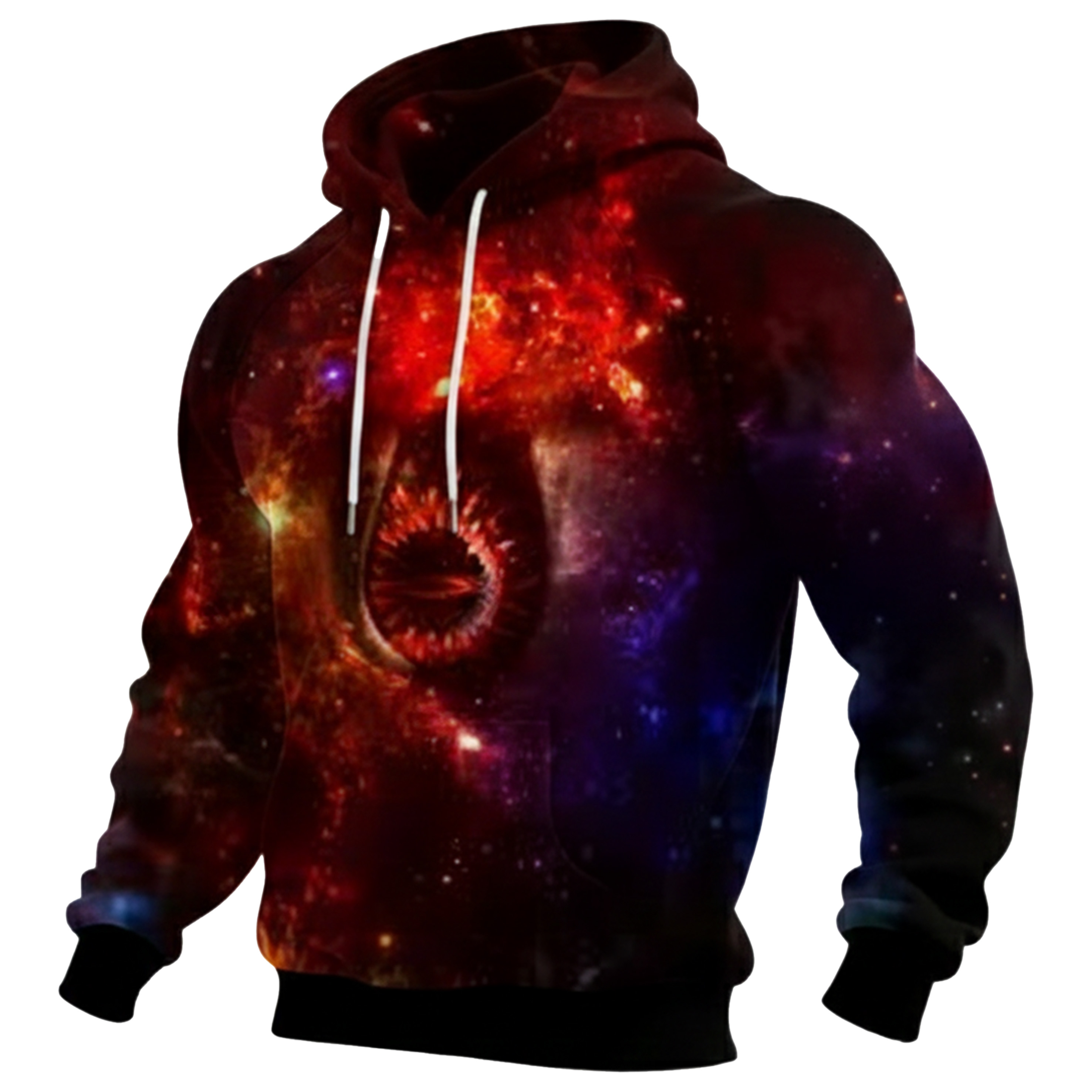 Streetwear Avant-garde chic men's printed casual hooded sweatshirt