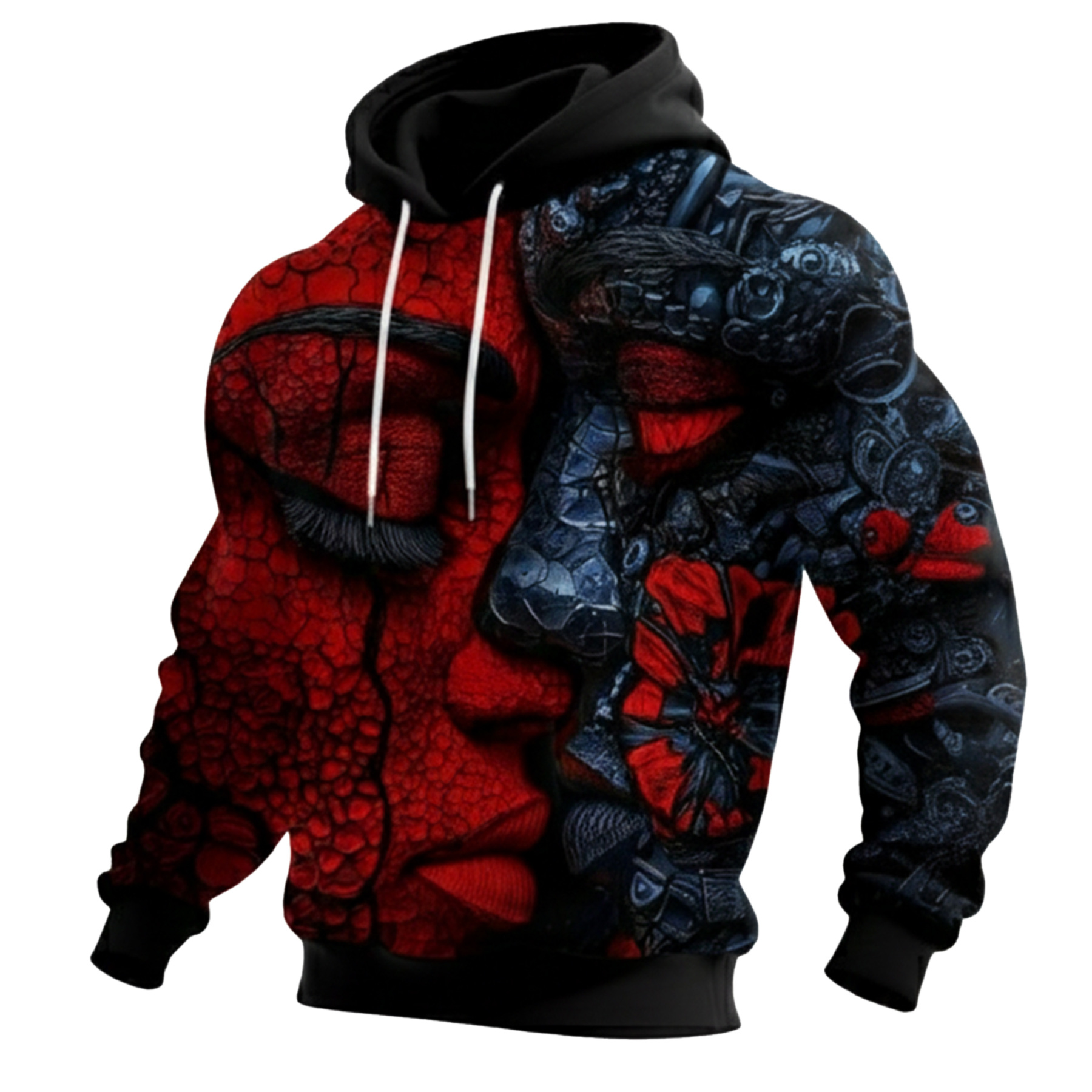 Streetwear Avant-garde chic men's printed casual hooded sweatshirt