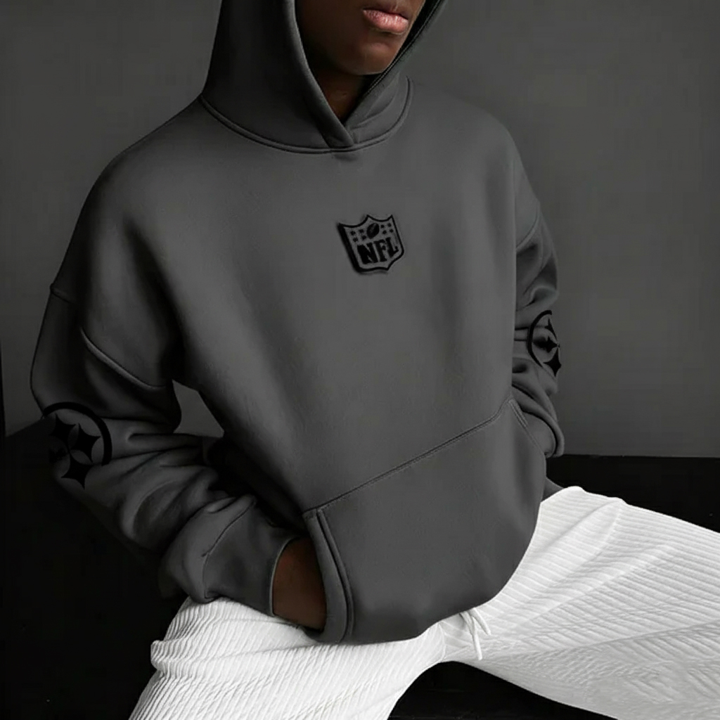 Rugby Championship Team Logo Print Oversized Casual Hoodie