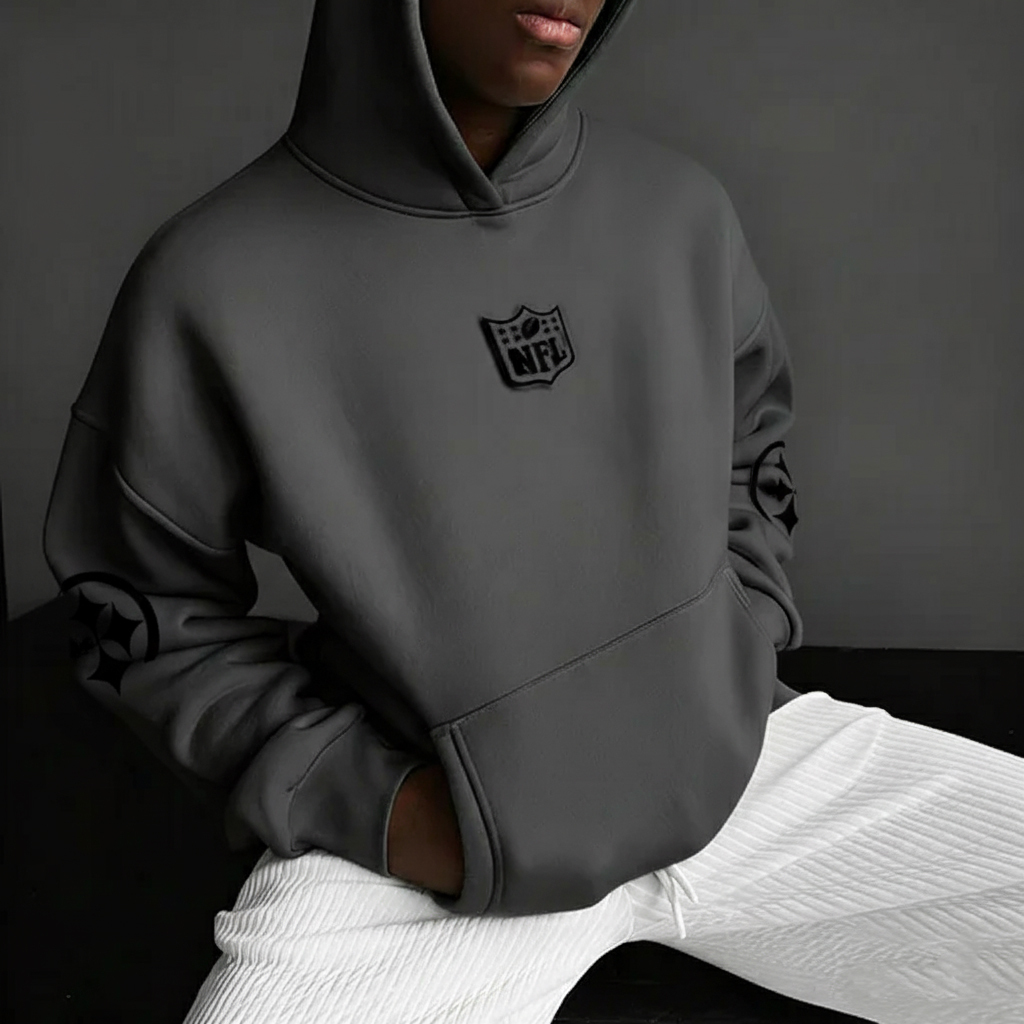 Rugby Championship Team Logo Print Oversized Casual Hoodie