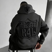 Unisex Rugby Championship Team Logo Print Oversized Casual Hoodie