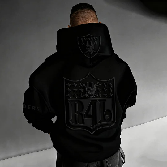 Unisex Rugby Championship Team Logo Print Oversized Casual Hoodie