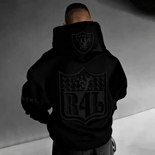 Unisex Rugby Championship Team Logo Print Oversized Casual Hoodie