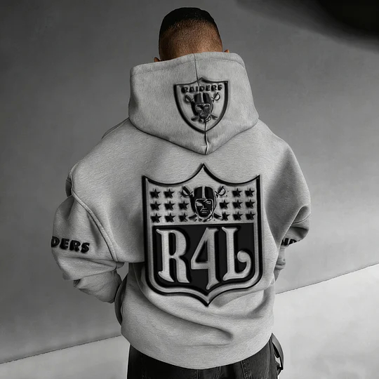 Unisex Rugby Championship Team Logo Print Oversized Casual Hoodie