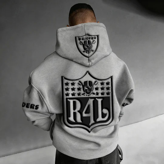 Unisex Rugby Championship Team Logo Print Oversized Casual Hoodie