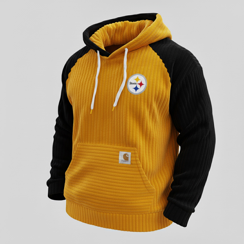 Carhartt ×Pittsburgh Steelers color matching  co-branded corduroy hoodie