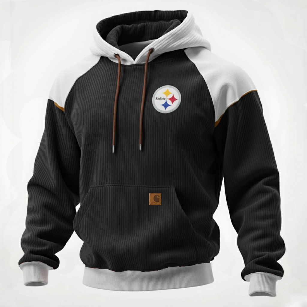 Carhartt ×Pittsburgh Steelers color matching  co-branded corduroy comfort hoodie