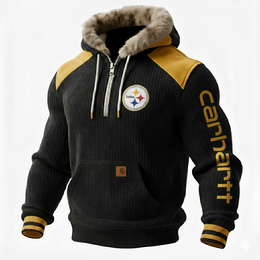 Carhartt ×Pittsburgh Steelers color matching comfort hoodie